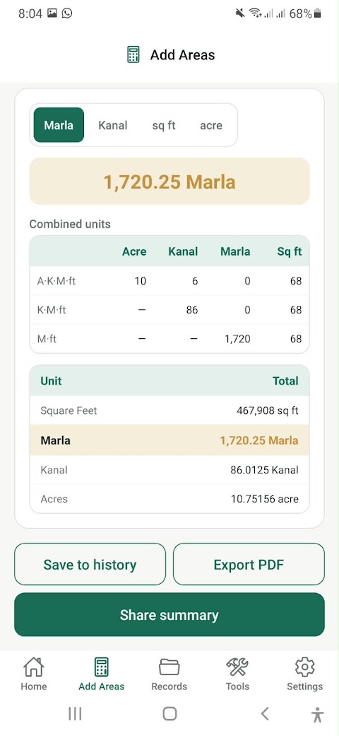 Land Calc plot partition map dividing a plot into numbered equal parts